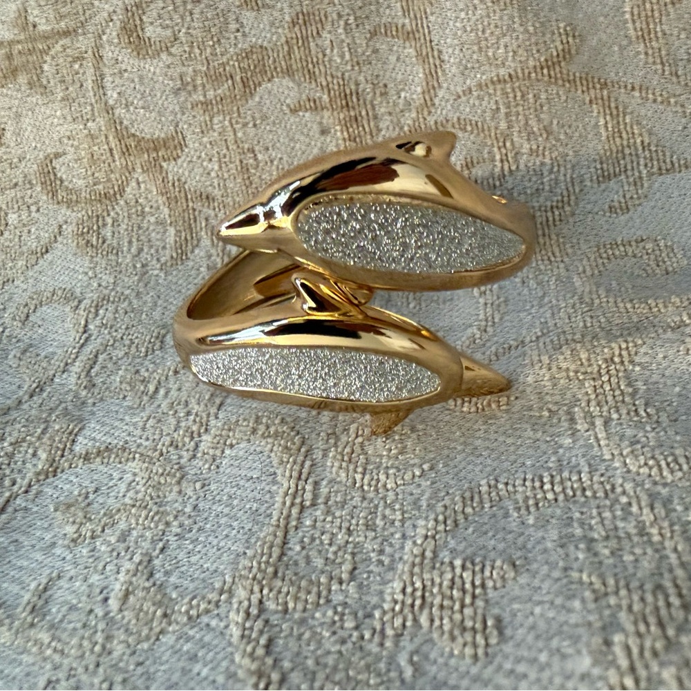 Statement Gold and Silver Dolphin Bracelet - Picture 4 of 6